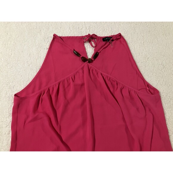 1.STATE Pink Halter Brown Accented Sleeveless Top size XL - Picture 5 of 13